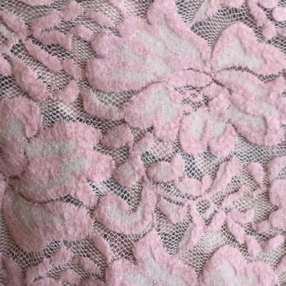 NWOT pink/ nude lace sheer long sleeve - Picture 2 of 3